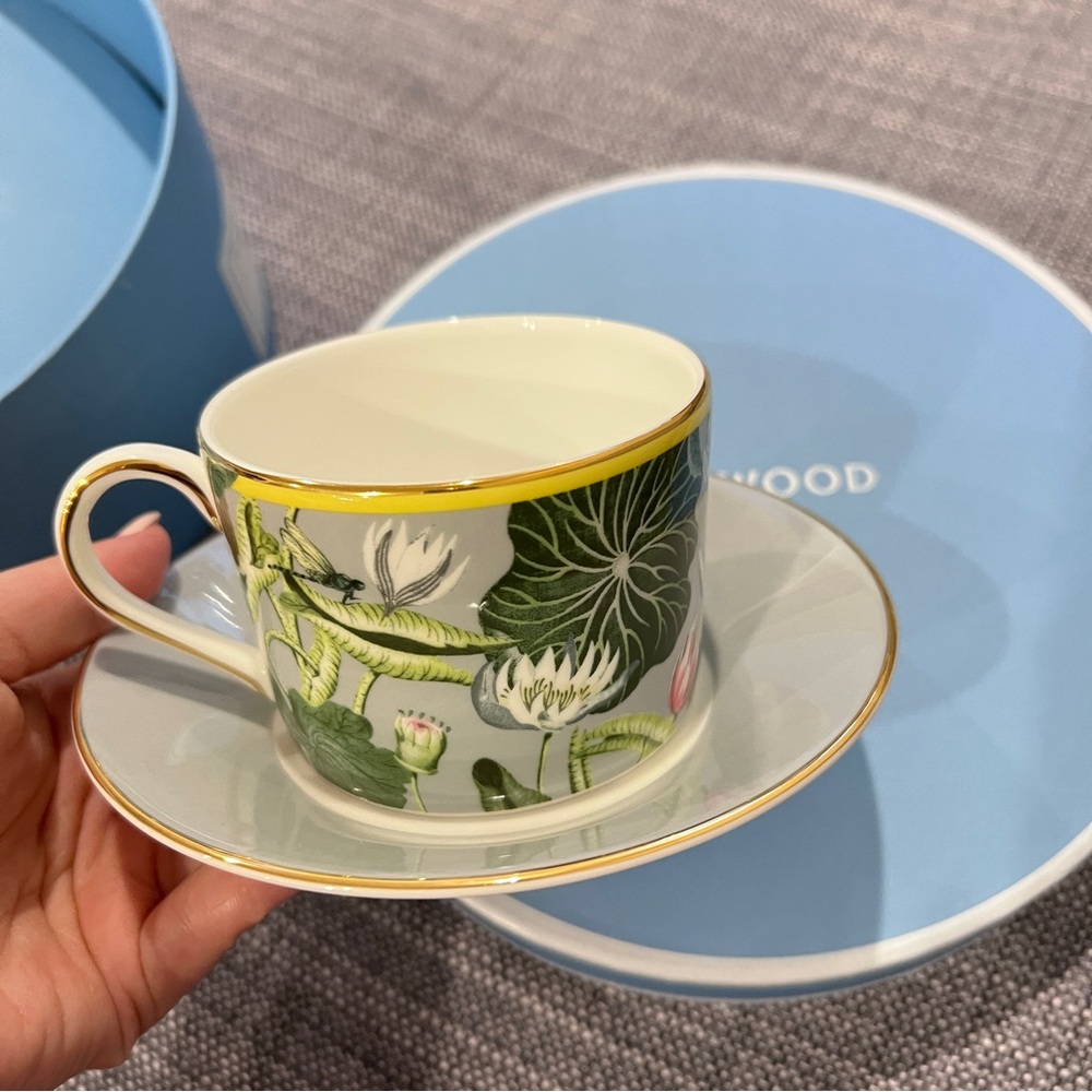 Wedgwood Floral Teacup and Saucer Set